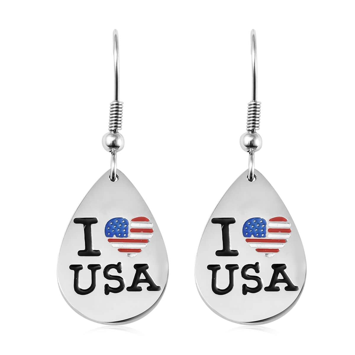 I love USA Theme Earrings in Stainless Steel , Tarnish-Free, Waterproof, Sweat Proof Jewelry image number 0