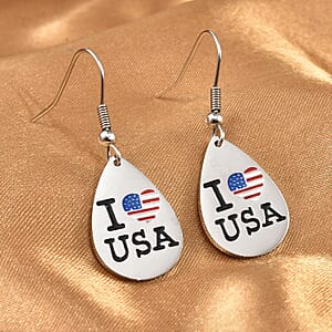 I love USA Theme Earrings in Stainless Steel , Tarnish-Free, Waterproof, Sweat Proof Jewelry