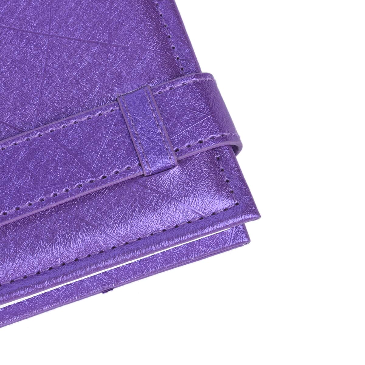 Purple Faux Leather 4 Page Book Design Earrings Holder image number 5