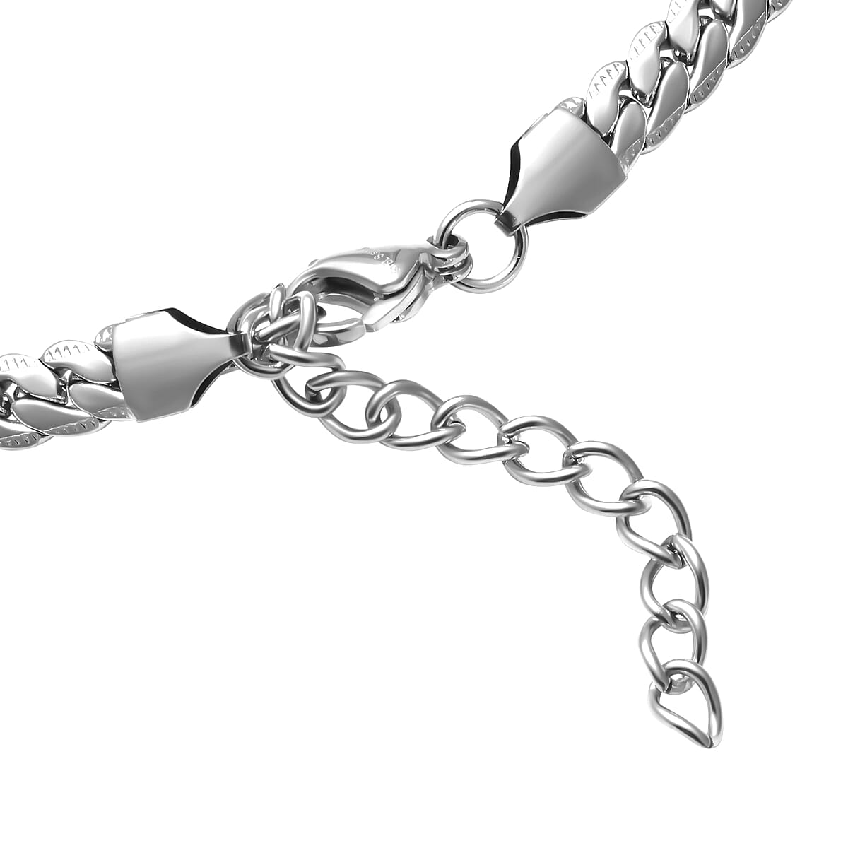 Curb Chain Necklace 24-26 Inches in Stainless Steel image number 2