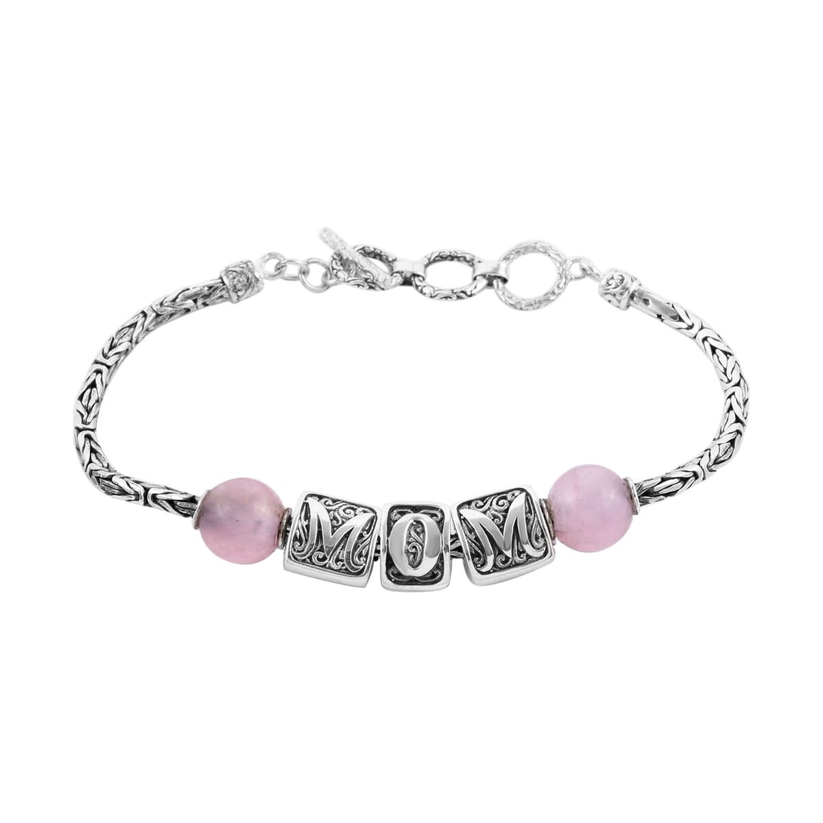 BALI LEGACY Pink Jade MOM Bracelet in Sterling Silver (7.50 In) (16 g) 0.75 ctw image number 0
