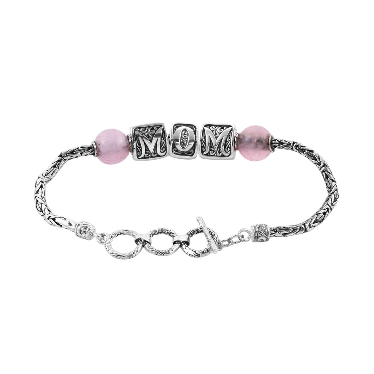 BALI LEGACY Pink Jade MOM Bracelet in Sterling Silver (7.50 In) (16 g) 0.75 ctw image number 2