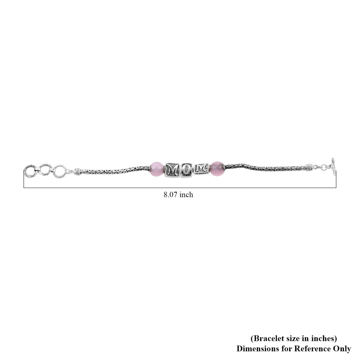 BALI LEGACY Pink Jade MOM Bracelet in Sterling Silver (7.50 In) (16 g) 0.75 ctw image number 4