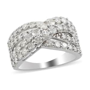 NY Closeout 14K White Gold Diamond G-H I1-I2 Ring (Size 5.0) 4.90 Grams 2.00 ctw