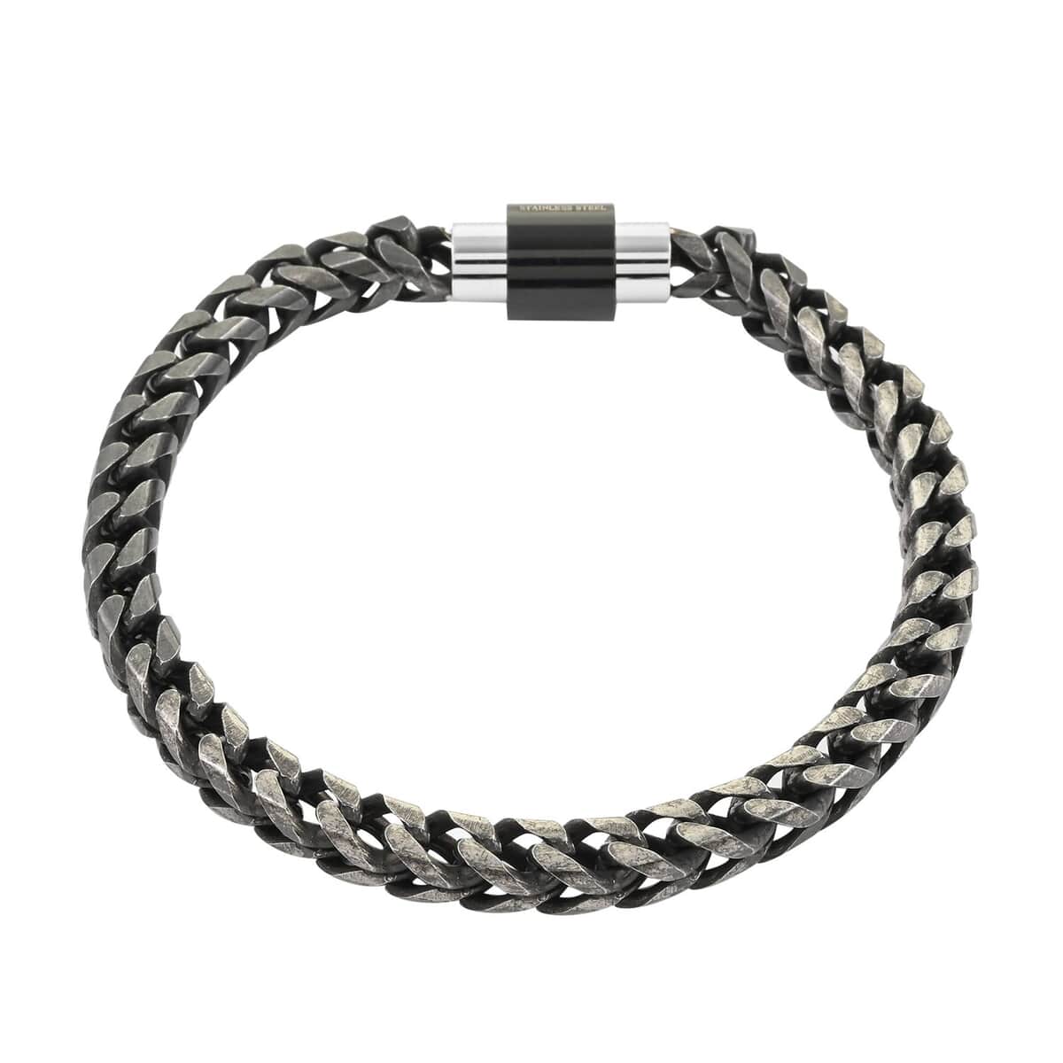 Wheat Chain Bracelet in Black Oxidized Stainless Steel (8.50 In) 26.80 Grams image number 0