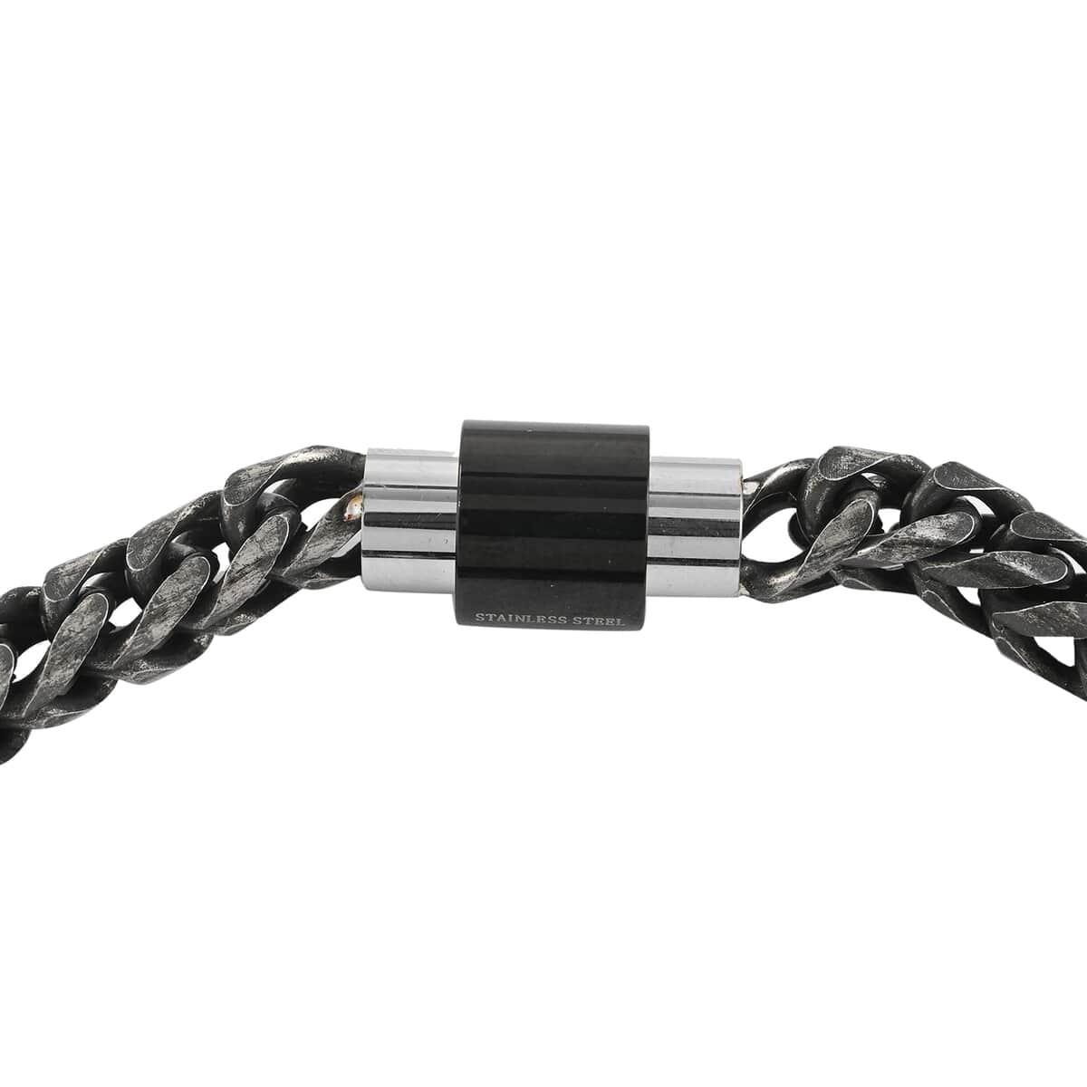 Wheat Chain Bracelet in Black Oxidized Stainless Steel (8.50 In) 26.80 Grams image number 3