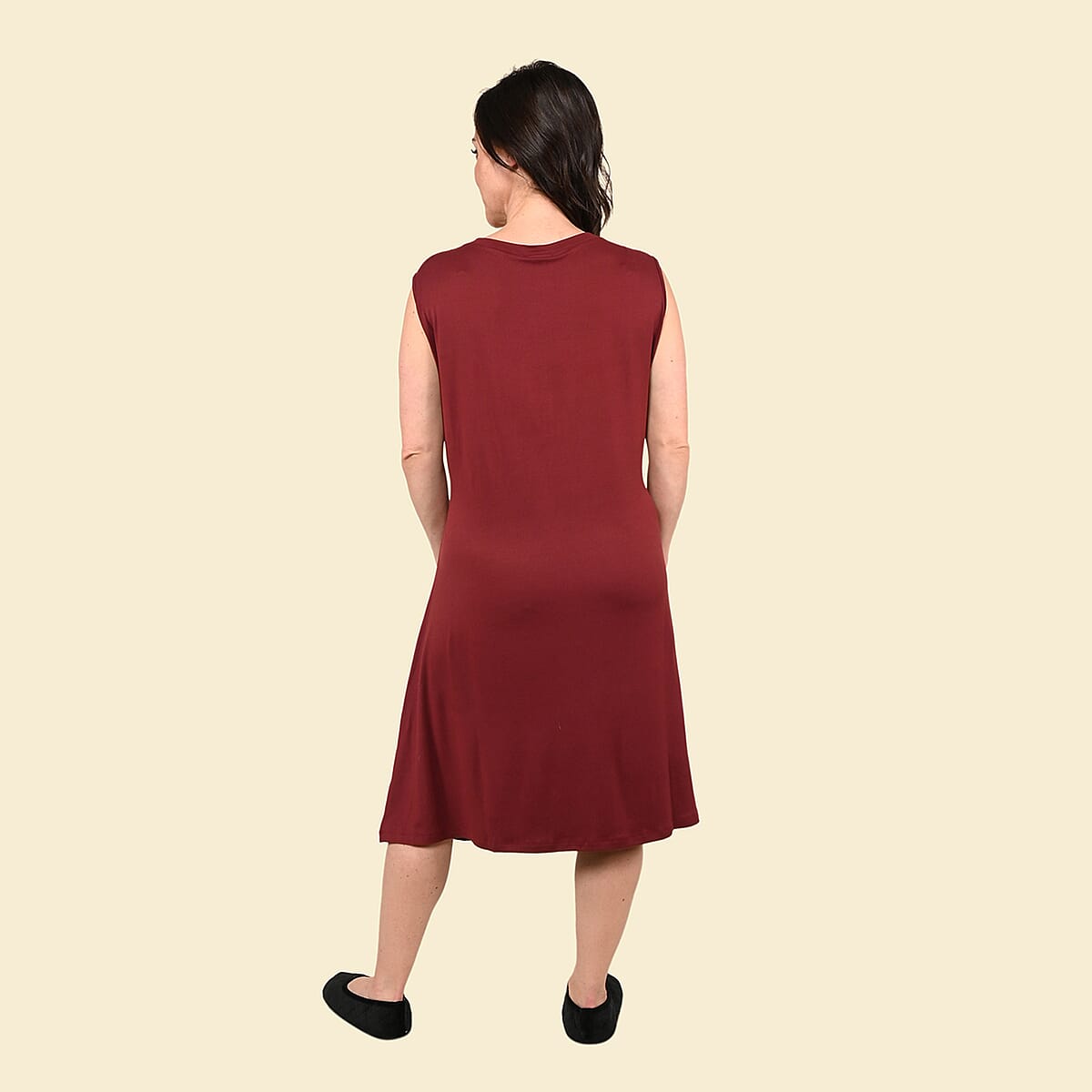Tamsy Burgundy Tank Dress - XL image number 1
