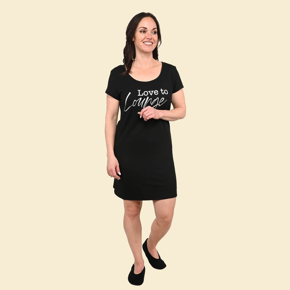 Tamsy Black Love to Lounge Sleep Shirt - S image number 0