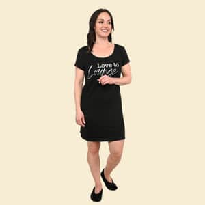Tamsy Black Love to Lounge Sleep Shirt - M