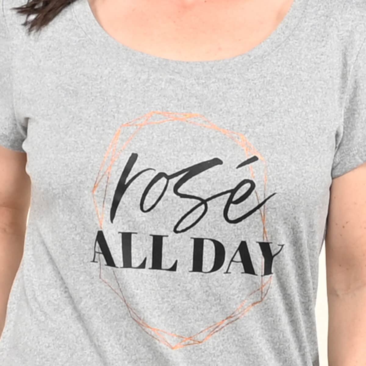 Tamsy Gray Rose all Day Sleep Shirt - 1X image number 3