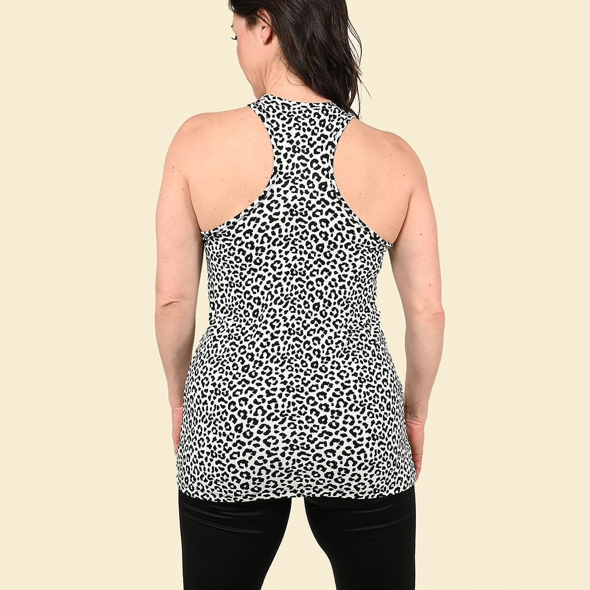 Tamsy Snow Leopard Racer-back Tank - 2X image number 1