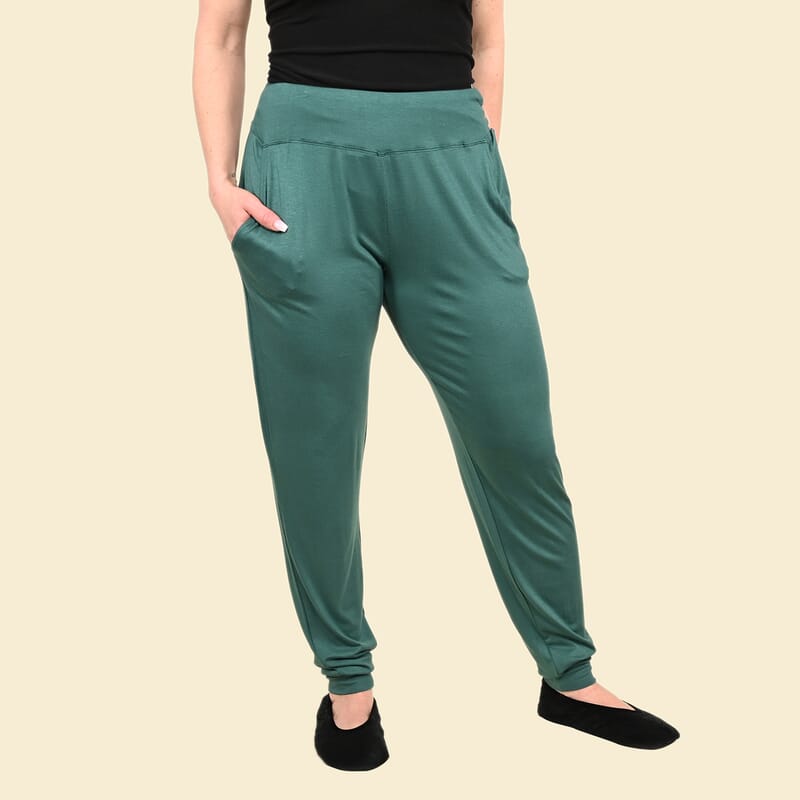 Tamsy Turquoise Jogger Pant with Pockets - S