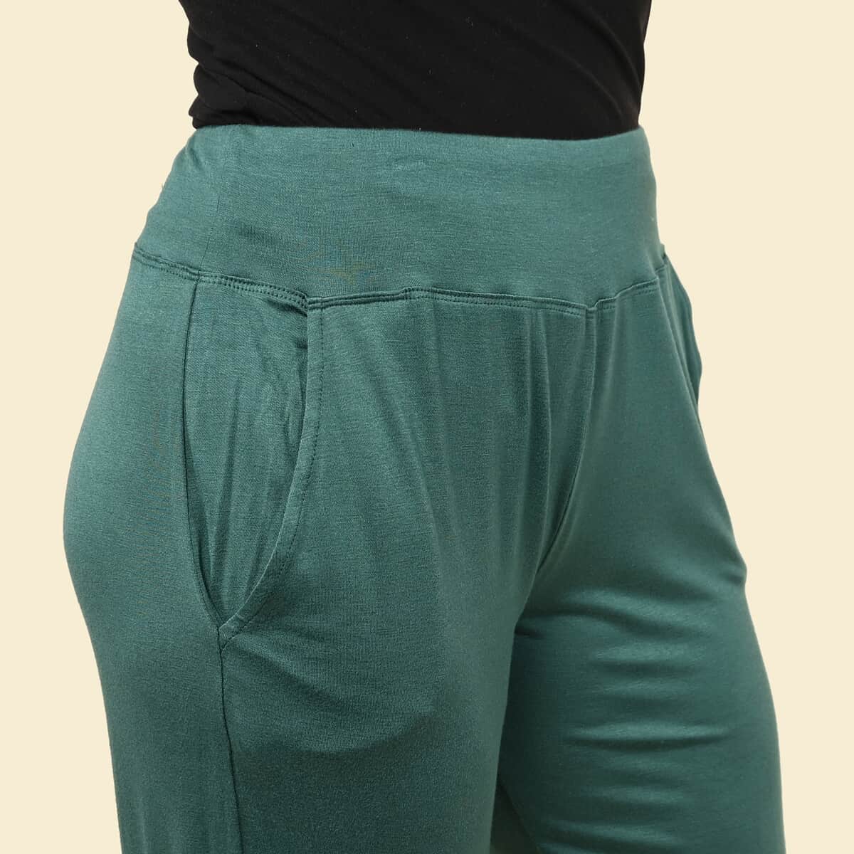 Tamsy Turquoise Jogger Pant with Pockets - 2X image number 3