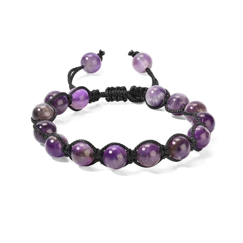 Amethyst Weaved Adjustable Bracelet 71.5ctw