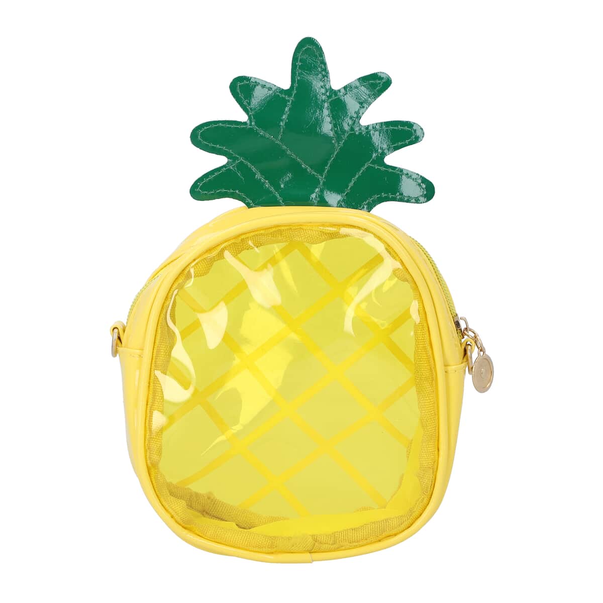 Yellow and Green Faux Leather Pineapple Shoulder Bag with Detachable Chain image number 1