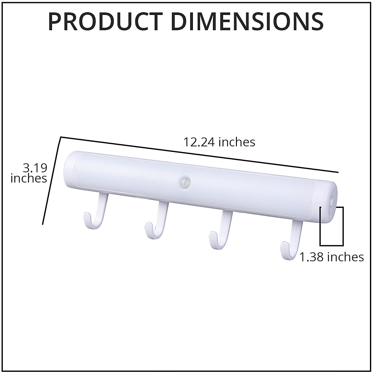 14 SMD LED Motion Sensor Night Light with 4 Removable Hooks image number 3