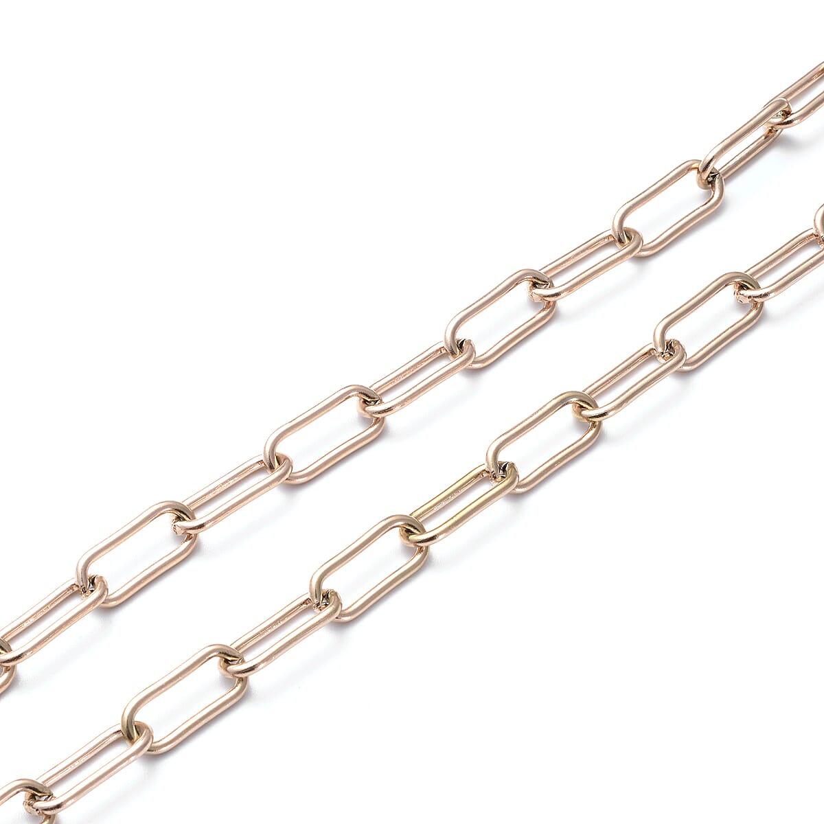Paper Clip Necklace 24 Inches in ION Plated RG Stainless Steel 26.90 Grams image number 2