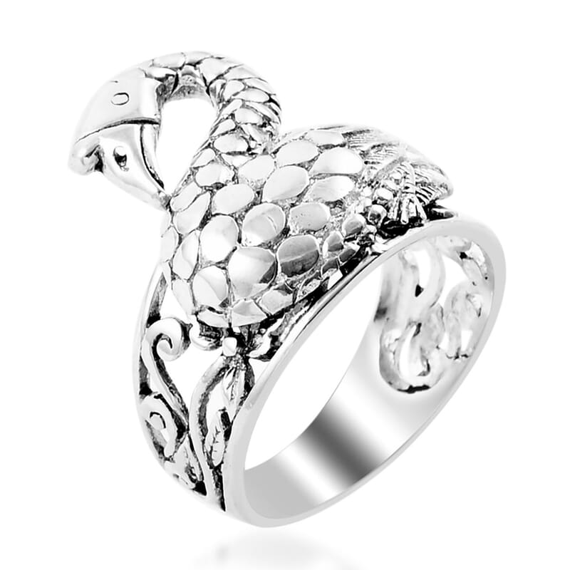 Bali Legacy Sterling Silver Swan Ring (Size 10.0) 7.5 Grams