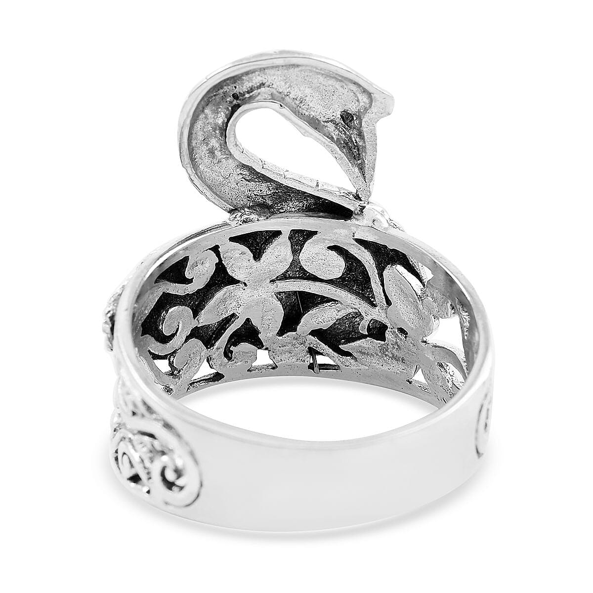 Bali Legacy Sterling Silver Swan Ring (Size 10.0) 7.5 Grams