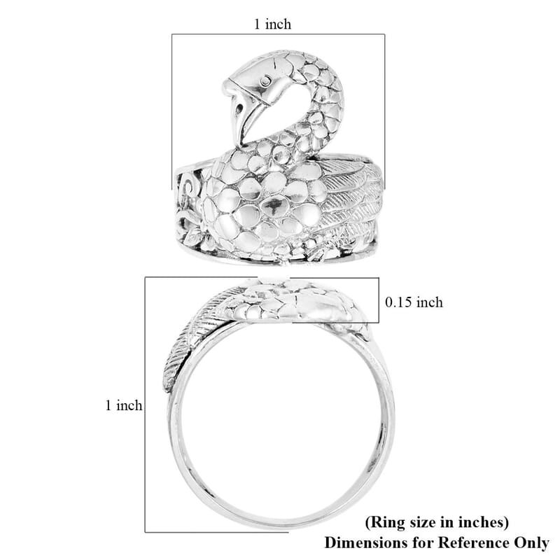 Bali Legacy Sterling Silver Swan Ring (Size 10.0) 7.5 Grams
