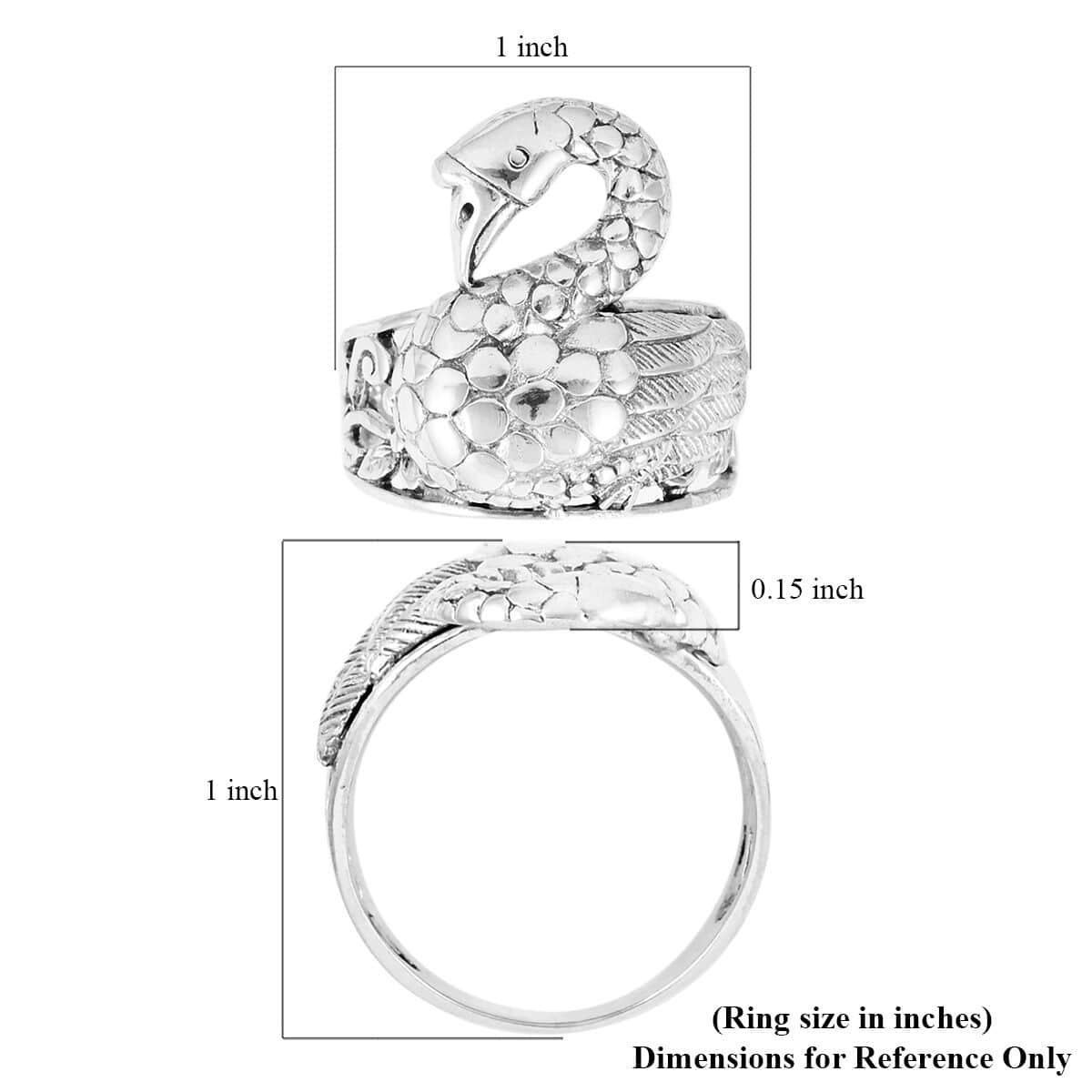 BALI LEGACY Sterling Silver Swan Inspired Ring 7.5 Grams image number 5
