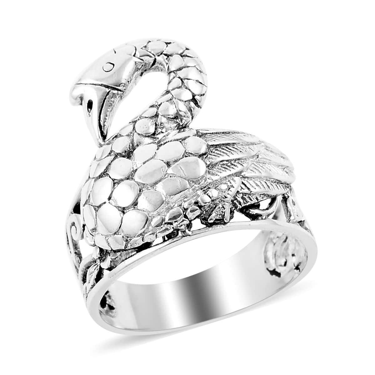 Bali Legacy Sterling Silver Swan Ring (Size 7.0) 7.5 Grams image number 0