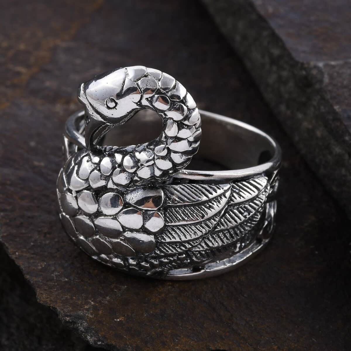 Bali Legacy Sterling Silver Swan Ring (Size 7.0) 7.5 Grams image number 1