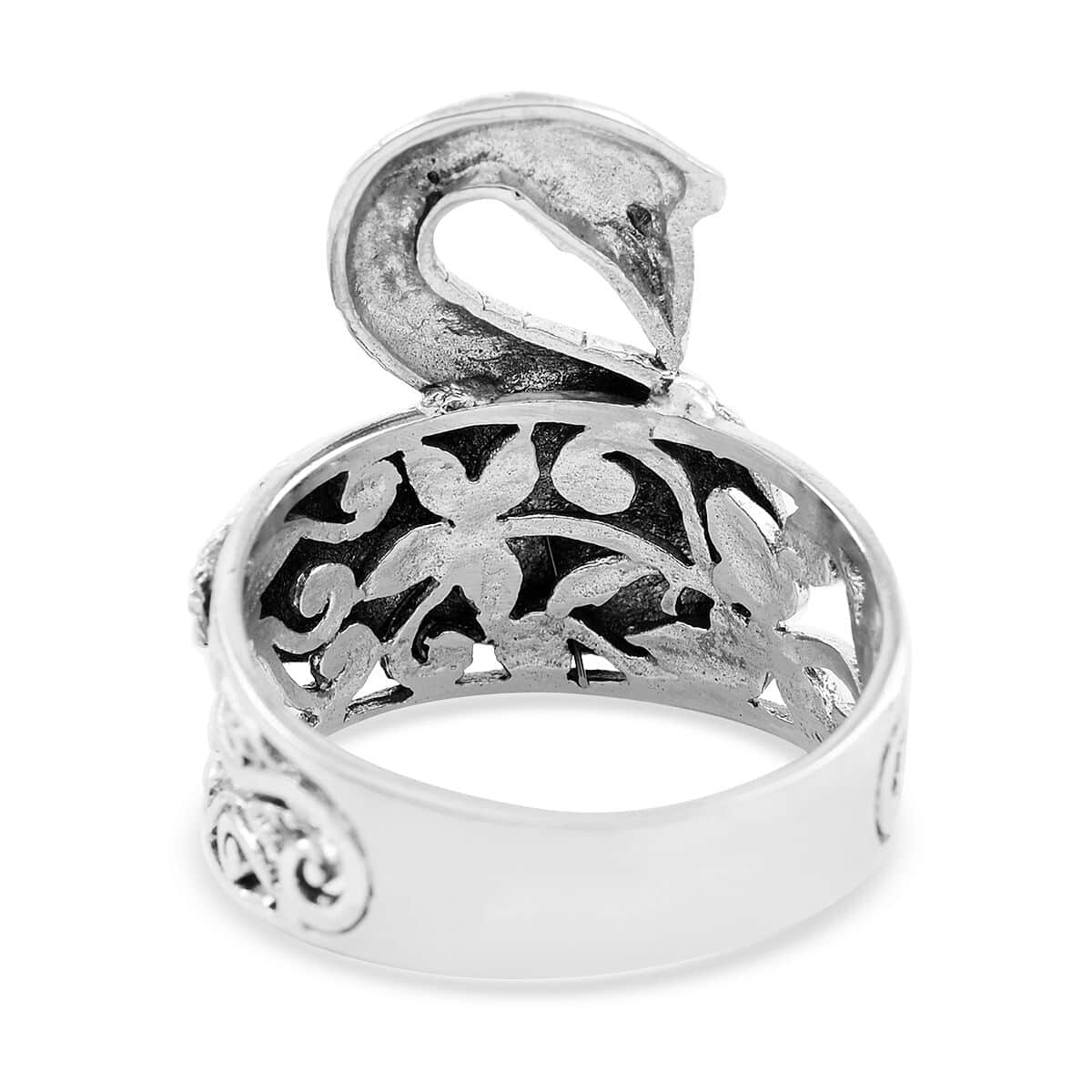 Bali Legacy Sterling Silver Swan Ring (Size 7.0) 7.5 Grams image number 4