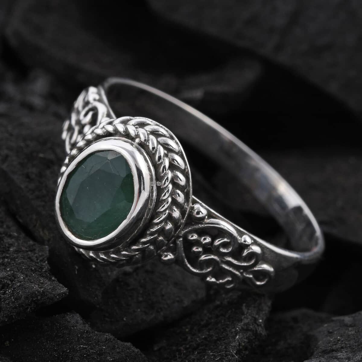 BALI LEGACY Socoto Emerald Ring in Sterling Silver (Size 7.0) 1.15 ctw image number 1
