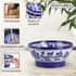 Blue Art Pottery Handmade Blue Floral and Leaf Pattern Crafted Ceramic Bowl - Set of 2 image number 2