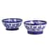 Blue Art Pottery Handmade Blue Floral and Leaf Pattern Crafted Ceramic Bowl - Set of 2 image number 6