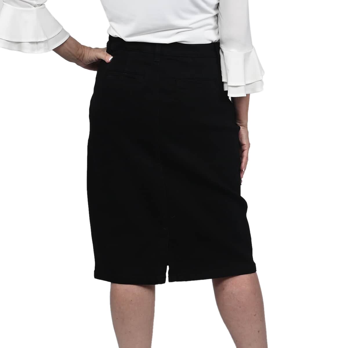 BACCINI Black Denim Pencil Skirt - (Size 4) image number 1
