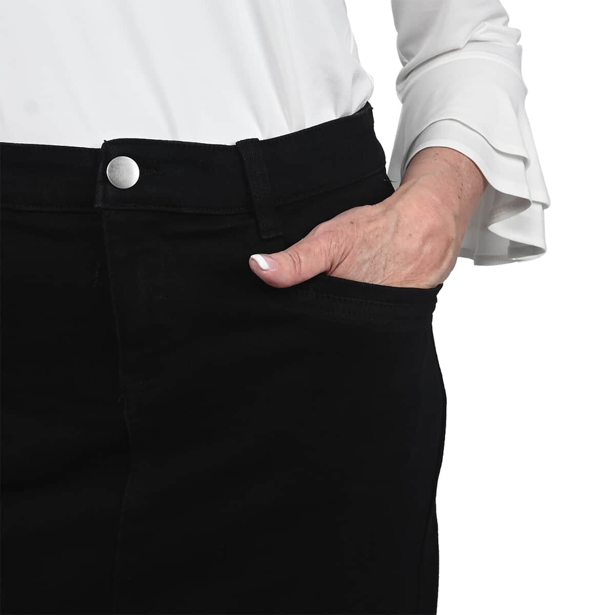 BACCINI Black Denim Pencil Skirt - (Size 4) image number 3