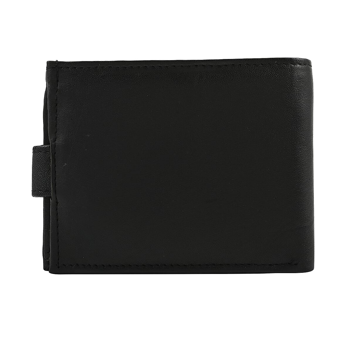 JARVIS JENKINS Black Genuine Leather Folding Wallet image number 2