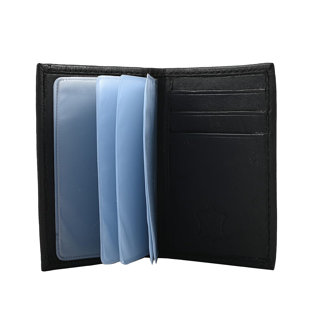 JARVIS JENKINS Black Genuine Leather Card Holder Wallet image number 3