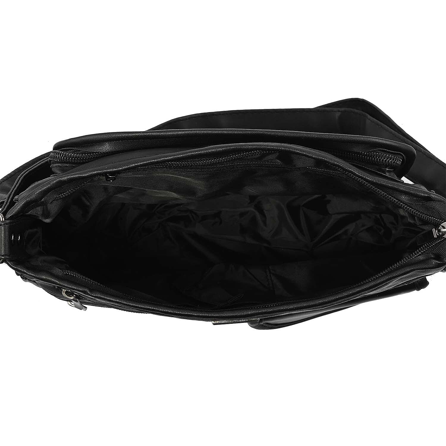 LEMONDE LONDON Black Genuine Leather Shoulder Bag with Adjustable Shoulder Strap