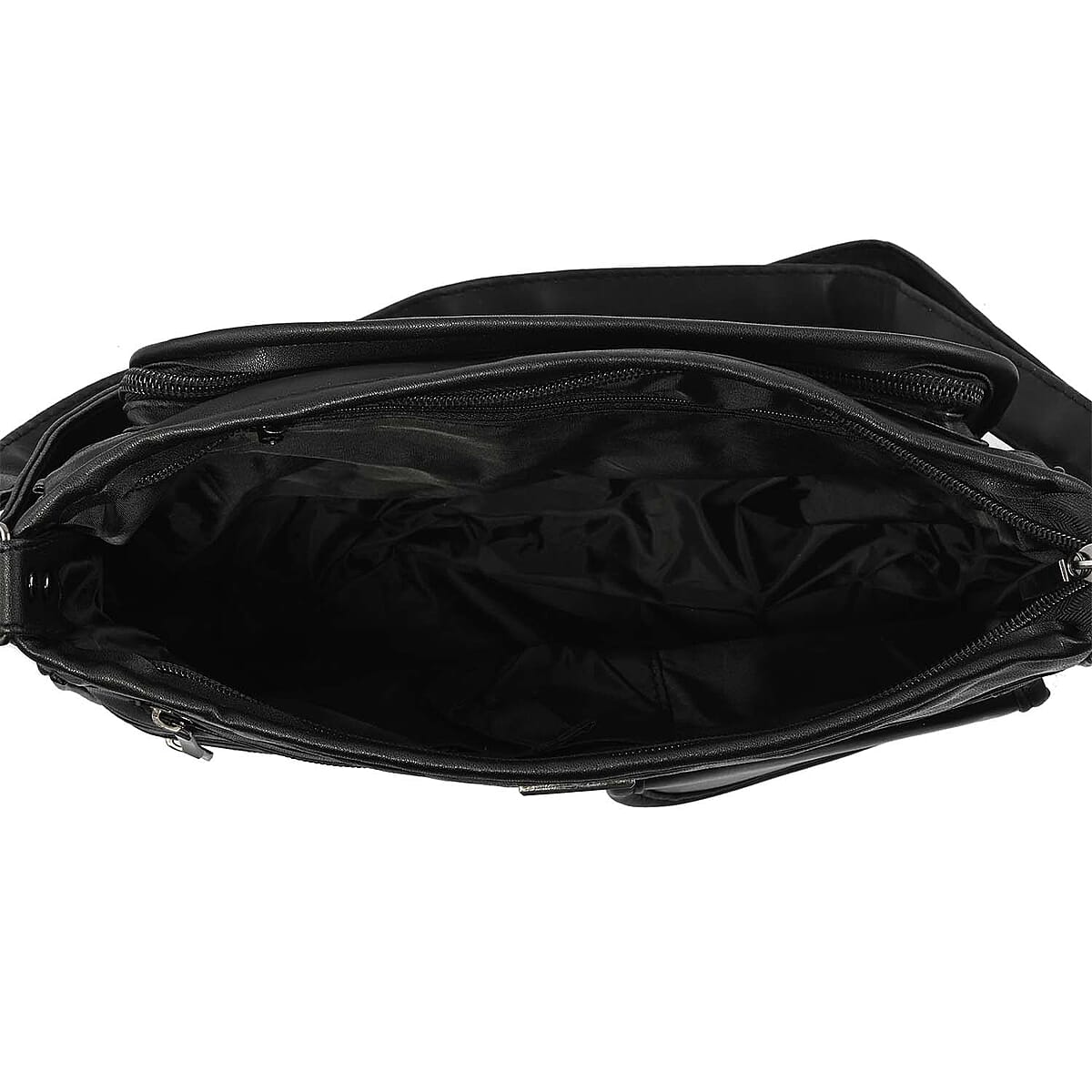 LEMONDE LONDON Black Genuine Leather Shoulder Bag with Adjustable Shoulder Strap image number 2