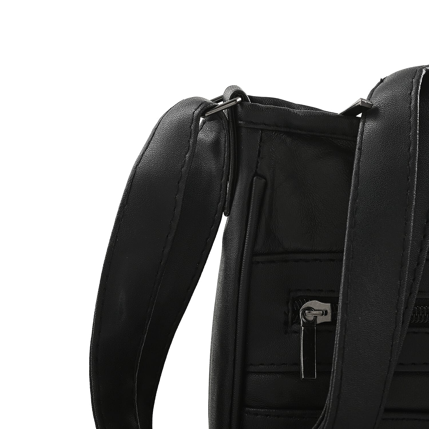 LEMONDE LONDON Black Genuine Leather Shoulder Bag with Adjustable Shoulder Strap