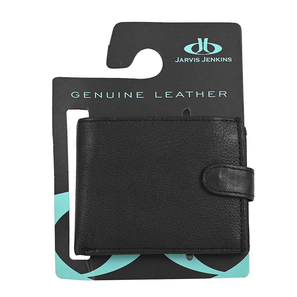 JARVIS JENKINS Black Genuine Leather Tri-fold Wallet image number 1