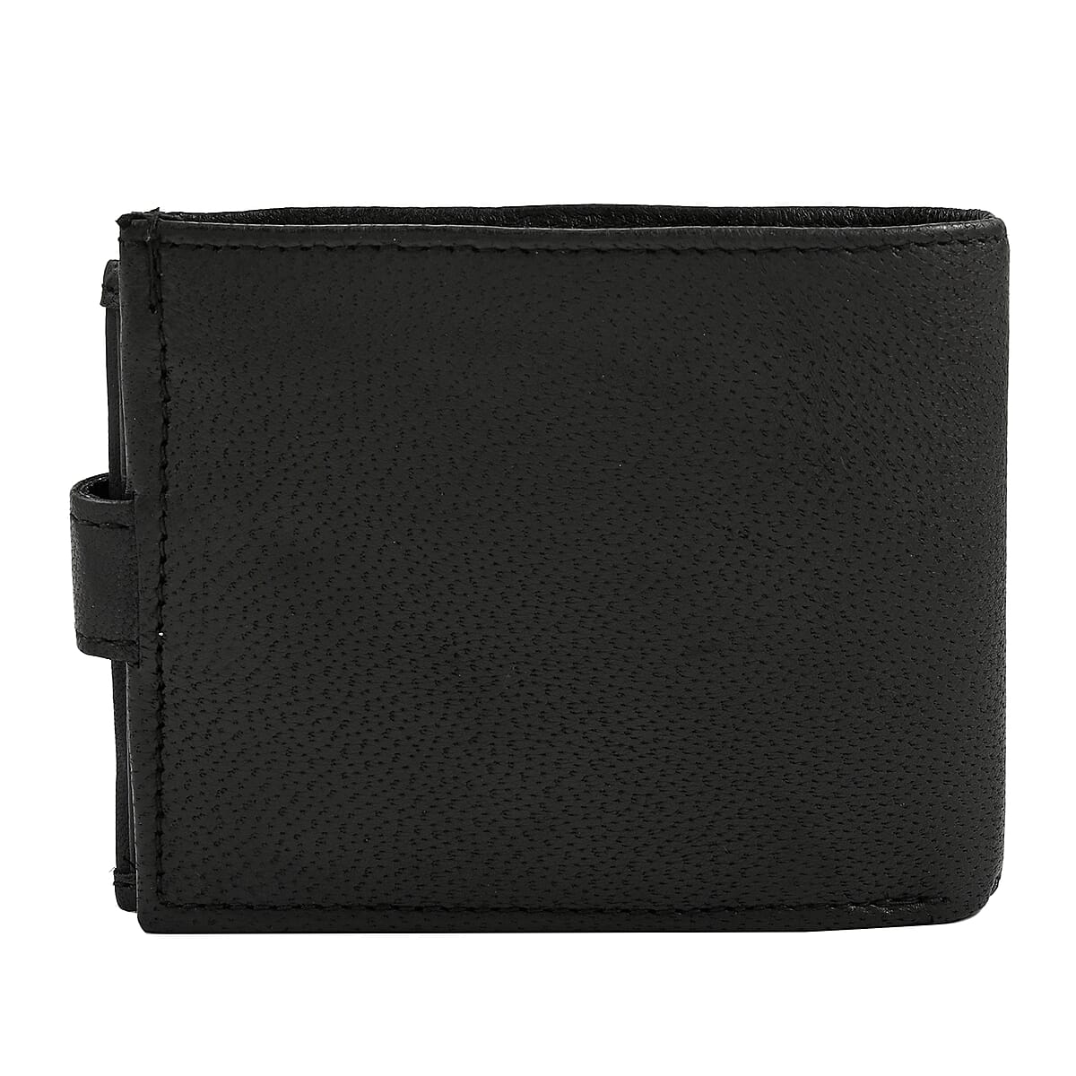 JARVIS JENKINS Black Genuine Leather Tri-fold Wallet image number 2