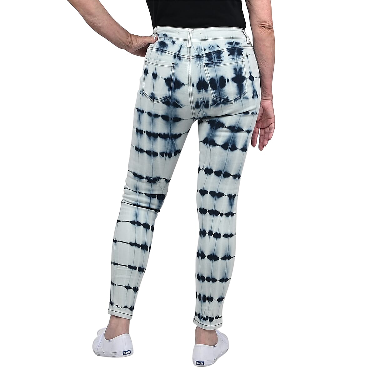 BACCINI Dark Navy Tie Dye Denim Skinny Jean- image number 1