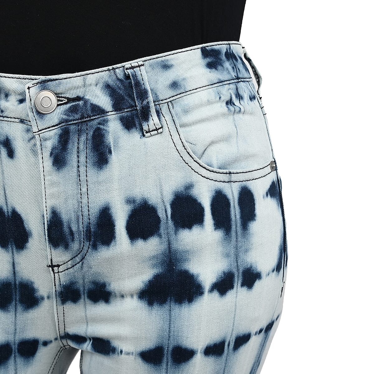 BACCINI Dark Navy Tie Dye Denim Skinny Jean- image number 3