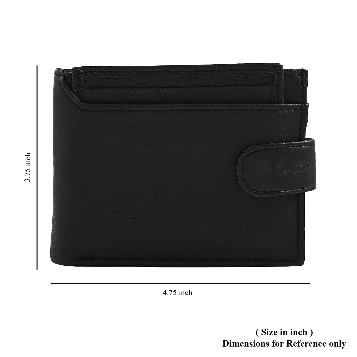 JARVIS JENKINS Black Genuine Leather Folding Wallet image number 5