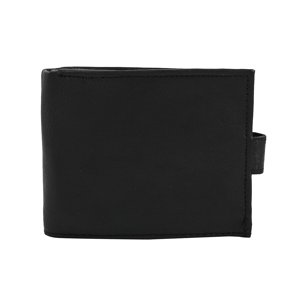JARVIS JENKINS Black Genuine Leather Folding Wallet image number 1