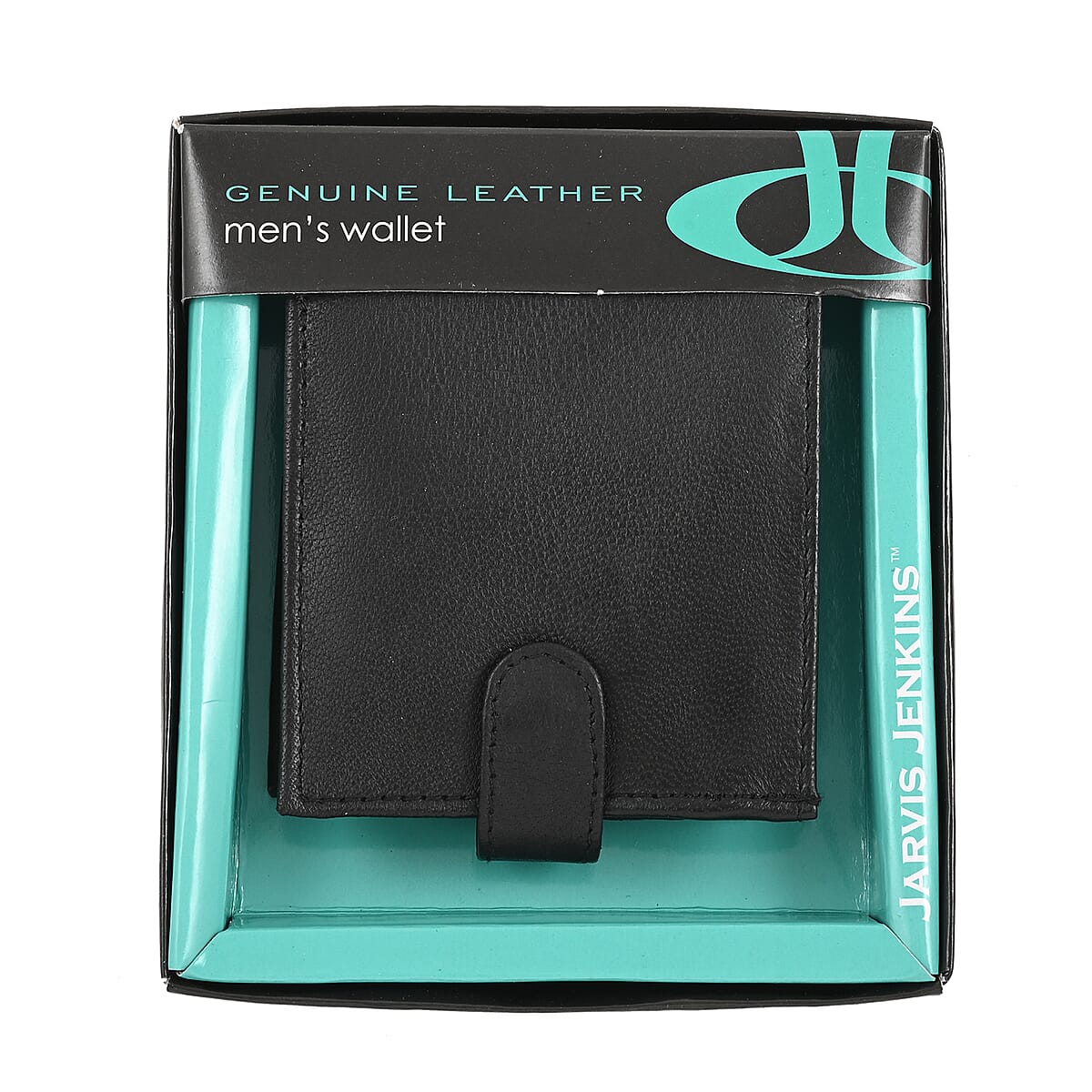 JARVIS JENKINS Black Genuine Leather Folding Wallet image number 4