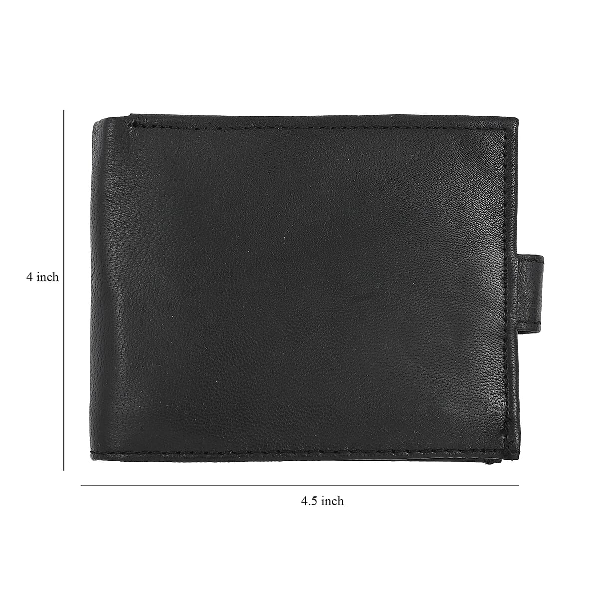 JARVIS JENKINS Black Genuine Leather Folding Wallet image number 5