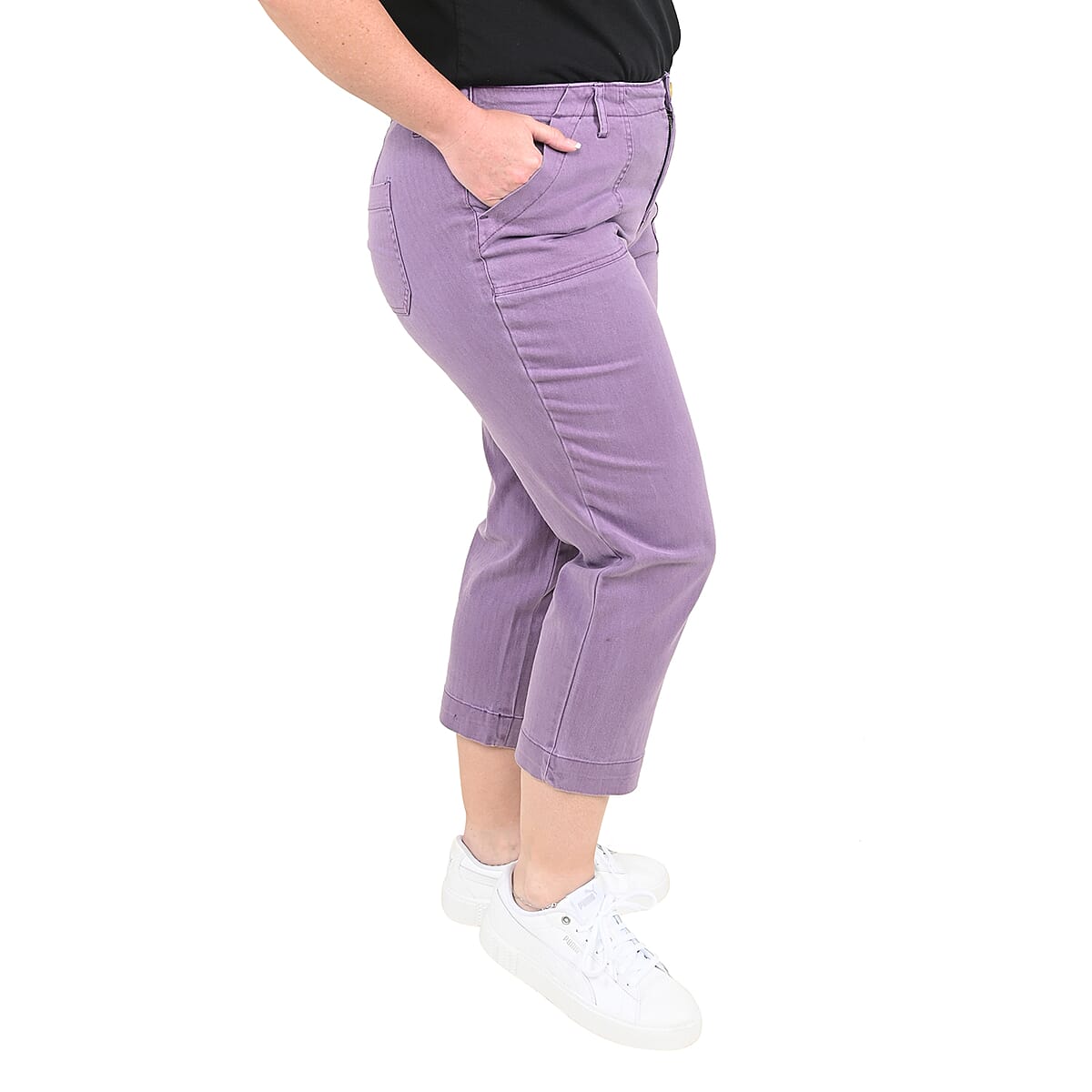 BACCINI Plum Denim Capri - (Size 6) image number 2