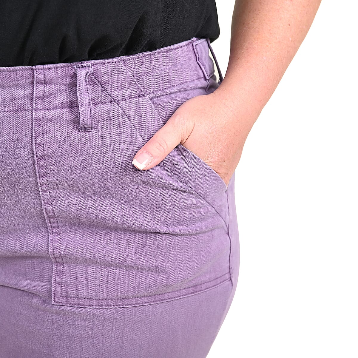 BACCINI Plum Denim Capri - (Size 6) image number 3