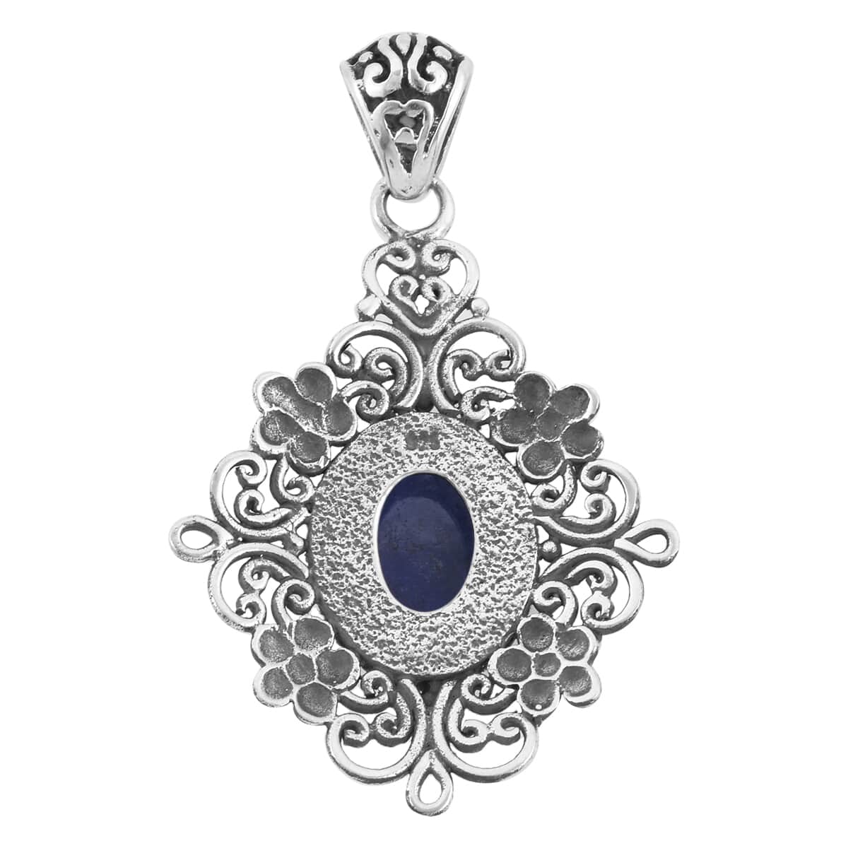 Bali Legacy Tanzanite Carved Pendant in Sterling Silver 9.00 ctw image number 3