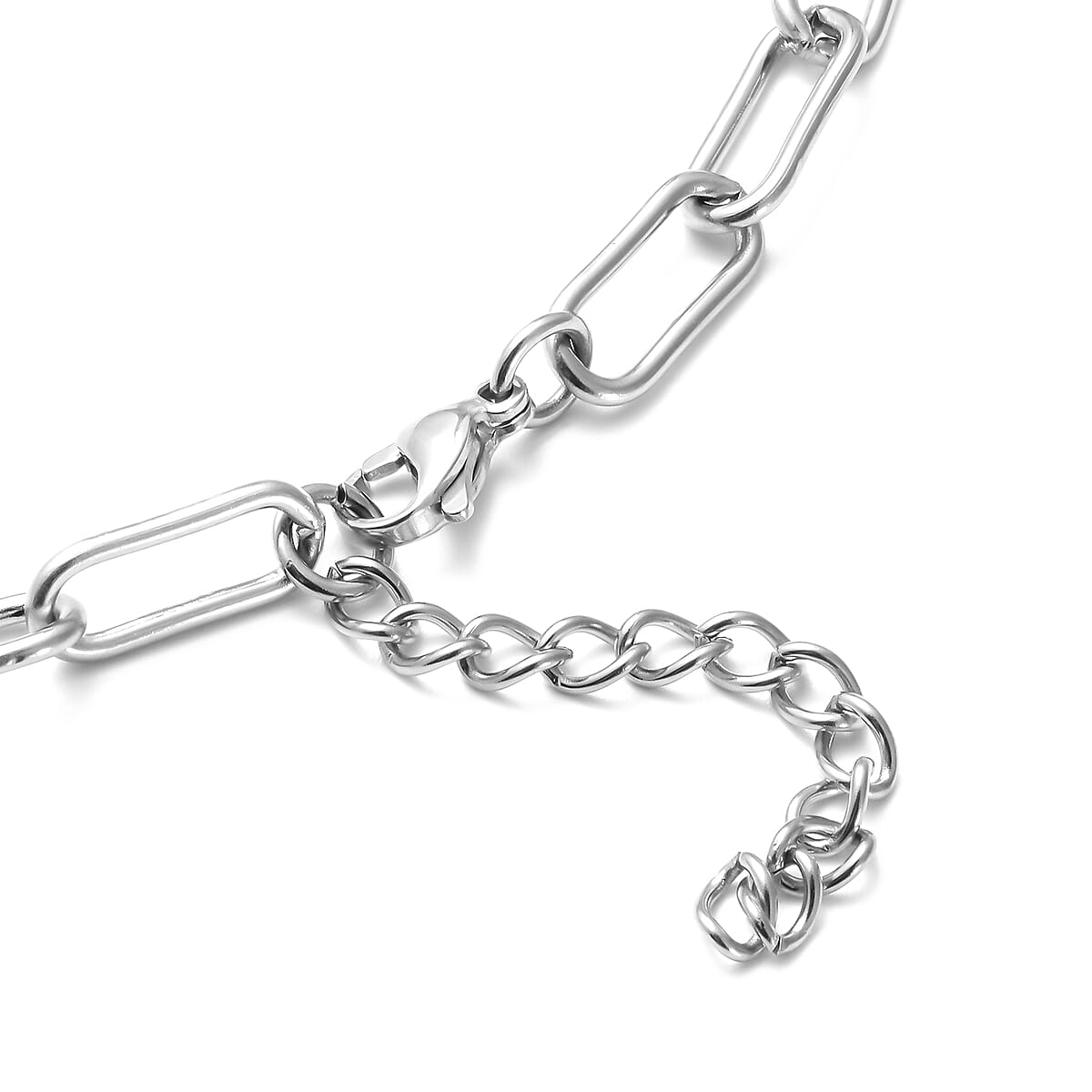 Paper Clip Necklace 24 Inches in Stainless Steel 26.90 Grams image number 3